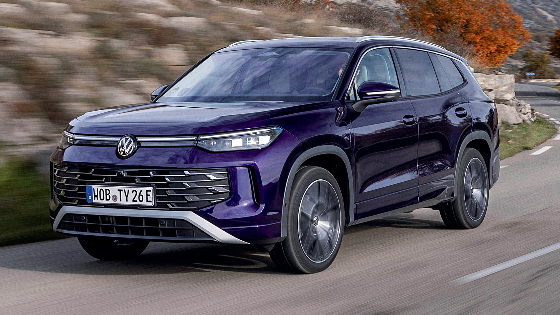 Volkswagen Tayron on a country road