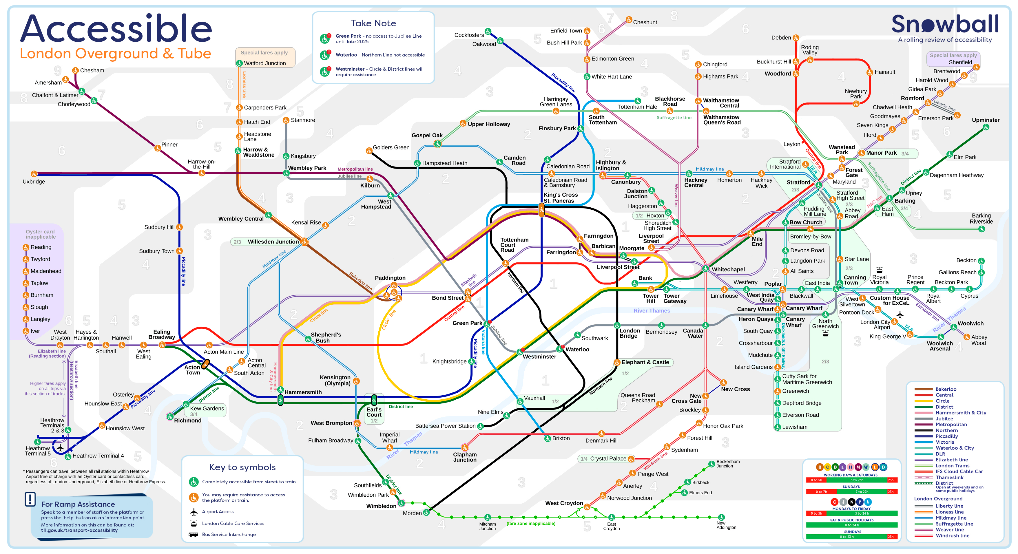 A photo of the accessible tube map